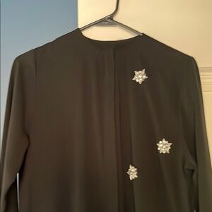 Elegant Black Dress with Star Embellishments